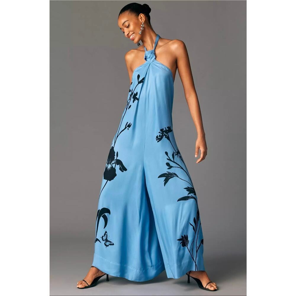NWT Anthropologie Waistless Tie-Neck Jumpsuit. Size XL.